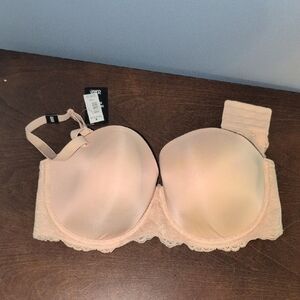 Elegant Lace Trimmed Bra in Nude